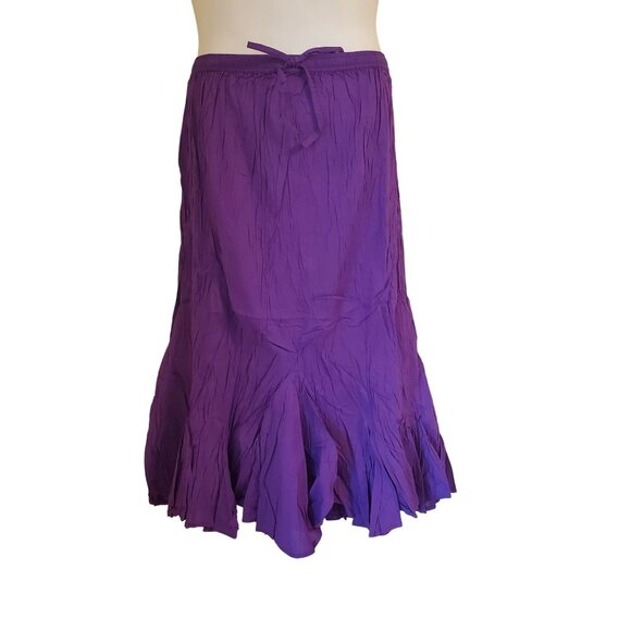 Only Necessities 2X Purple Crinkle Maxi Skirt Lightweight Modest Spring Summer - Picture 1 of 5